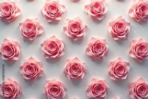 Subtle geometric rose pattern, muted tones, soft focus, illustration, petal, digital