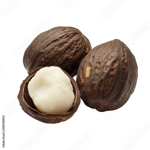 Shea Nut Isolated on Transparent Background