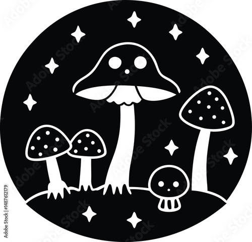 mushrooms in the grass