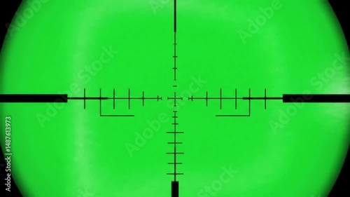 Laser Scan or Gun Zoom Effect with Blinking Target Reticle – Green Screen HUD Overlay for Sci-Fi and Tactical Visuals

