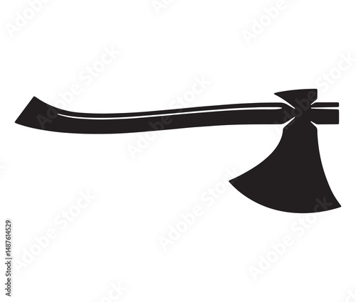 Axe isolated on white background. Minimalist axe icon silhouette. 