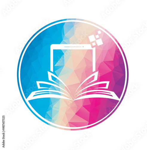 mobile book logo template design e book logo