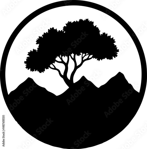 Jagged Mountain Range Silhouette
