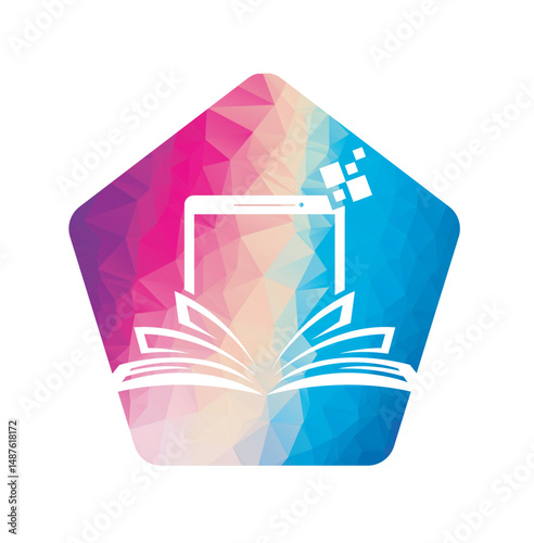 mobile book logo template design e book logo