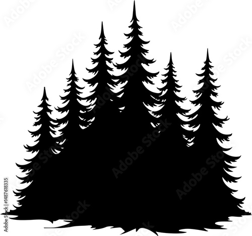 Jagged Mountain Range Silhouette