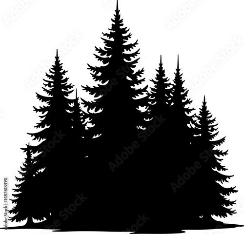 Jagged Mountain Range Silhouette