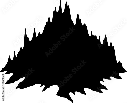 Jagged Mountain Range Silhouette