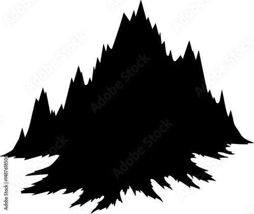 Jagged Mountain Range Silhouette