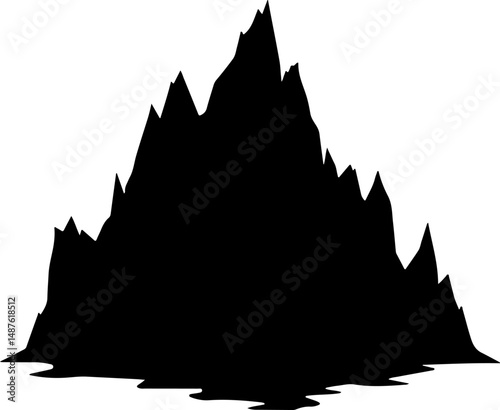 Jagged Mountain Range Silhouette