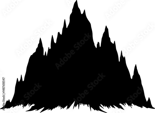 Jagged Mountain Range Silhouette