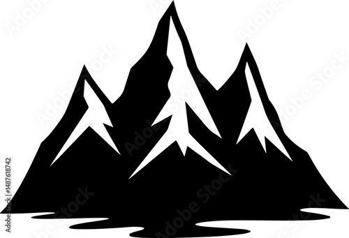 Jagged Mountain Range Silhouette