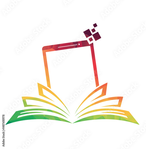 mobile book logo template design e book logo