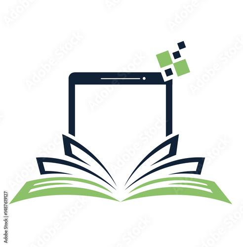 mobile book logo template design e book logo