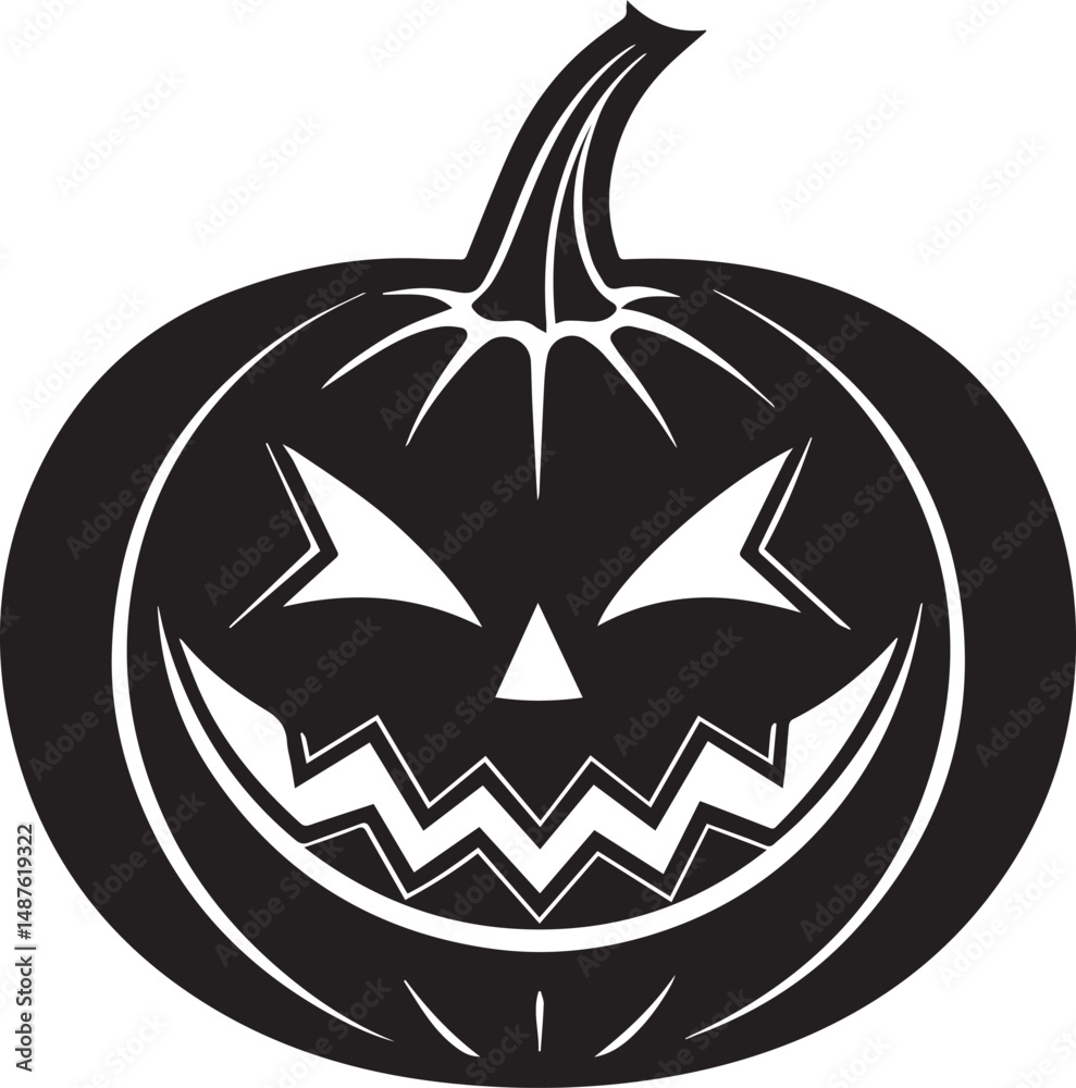 Fototapeta premium halloween pumpkin silhouette vector icon, halloween pumpkin clipart, pumpkin illustration
