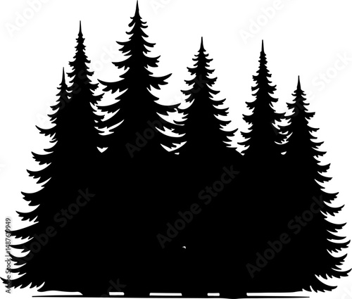Mountain Hiker Silhouette with Backpack"