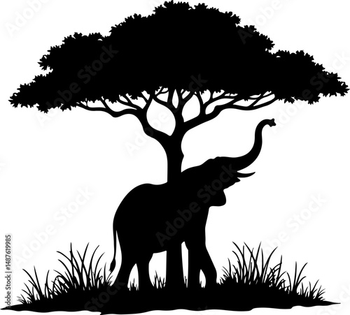 Mountain Hiker Silhouette with Backpack"