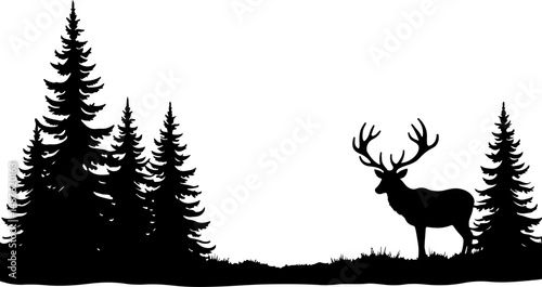 Mountain Hiker Silhouette with Backpack"