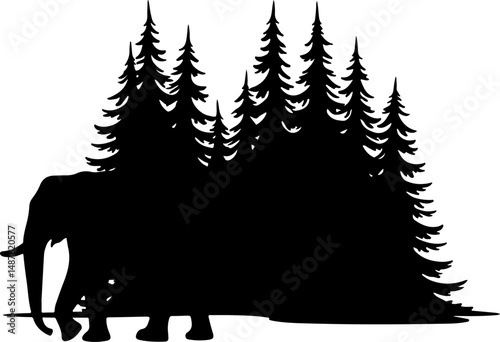 Mountain Hiker Silhouette with Backpack"