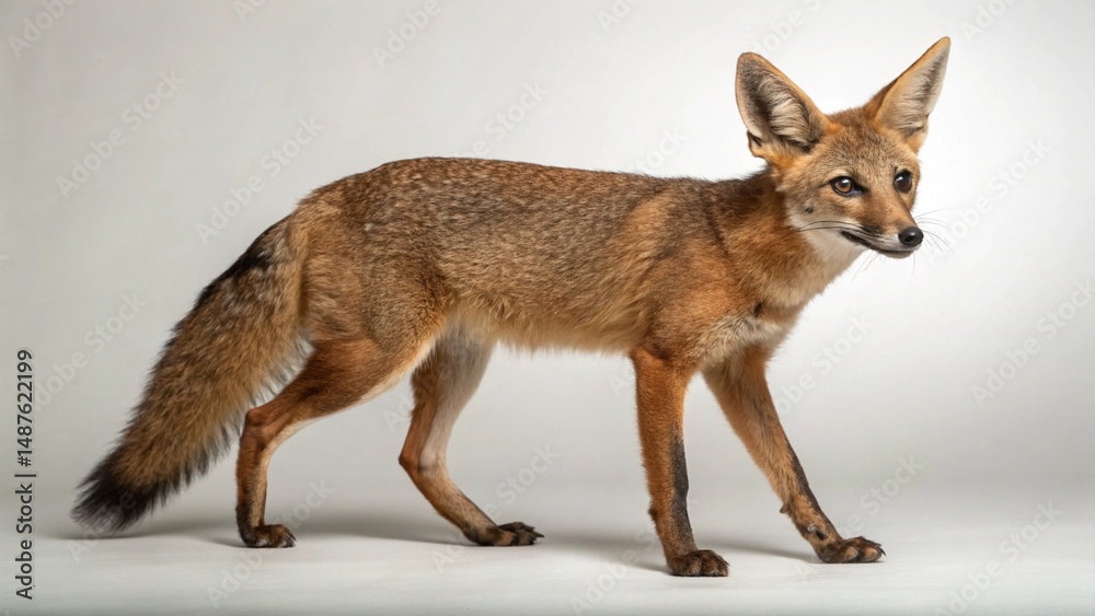 Obraz premium Crab-Eating Fox on studio background