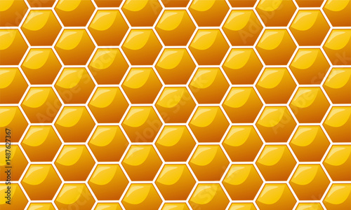 hexagonal realistic honeycomb seamless texture. Realistic Honeycomb Illustration