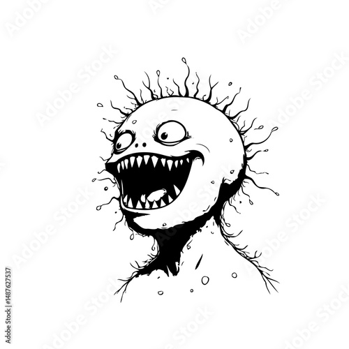Distorted Expression: A Monochrome Graphic Depiction of Psychological Turmoil