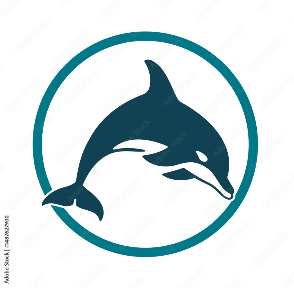 Obraz premium dolphin logo design template