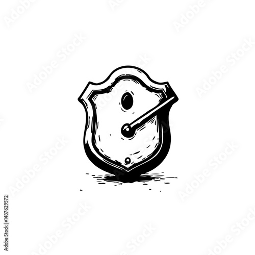 Time guardian emblem: An abstract heraldic shield symbolizing enduring protection