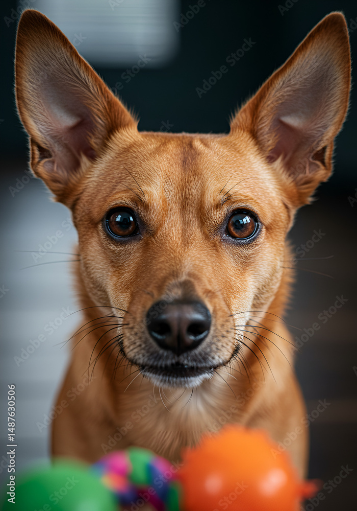 Dog with attentive expression Dog with attentive expression