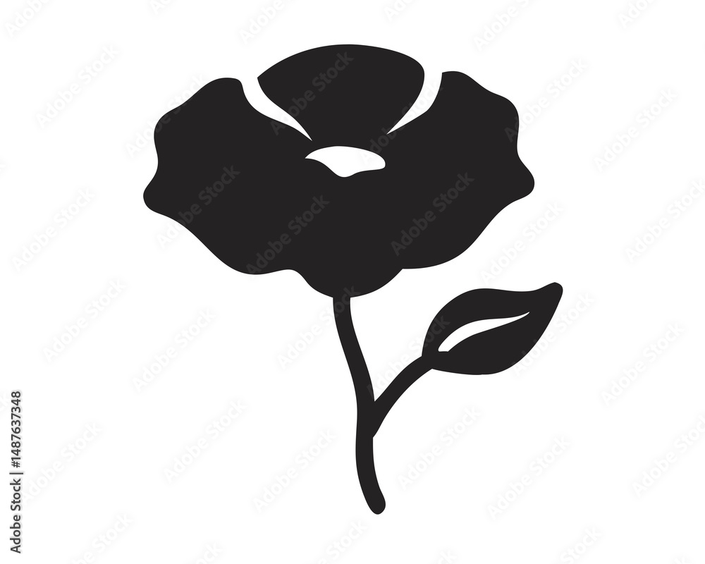 Poppy with Stem, Elegant Floral Illustration, Poppy Flower Design, Botanical Poppy Art, Transparent Background Poppy with Stem, Elegant Floral Illustration, Poppy Flower Design, Botanical Poppy Art, Transparent Background