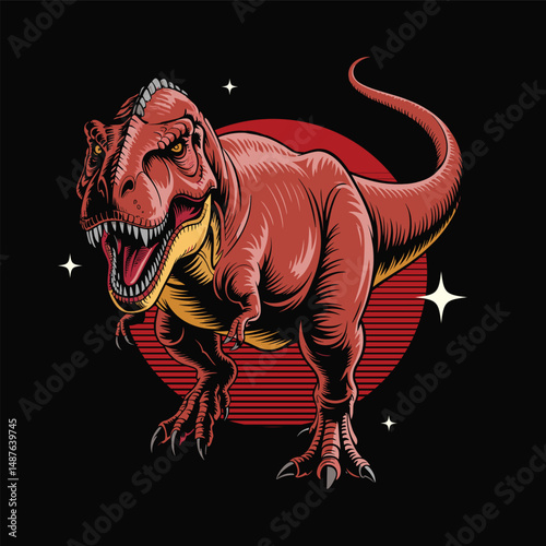 Hand Drawn T-Rex Dinosaur Vector Illustration