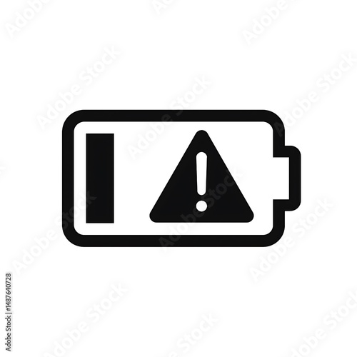 Free Download Power Outage Concept of Black and white battery icon displaying a low power warning and potential power outage - GFXLoad
