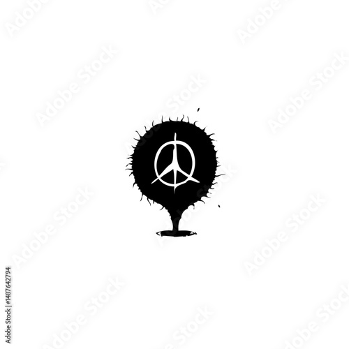 Abstract representation of peace with chaotic burst effect for minimalistic design