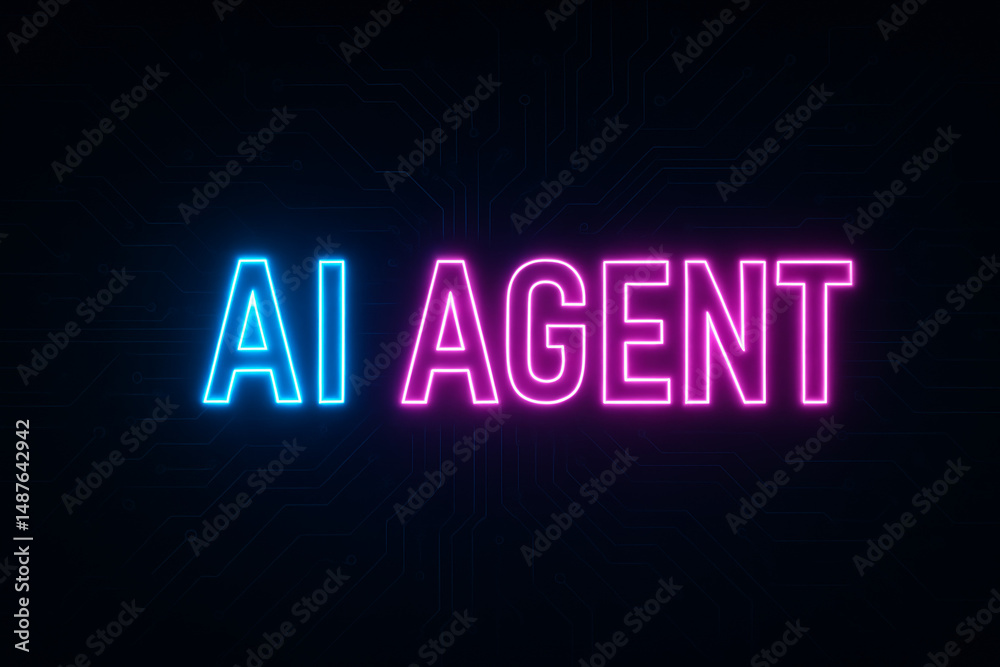 Obraz premium AI agent concept, the words 