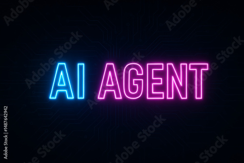 AI agent concept, the words 
