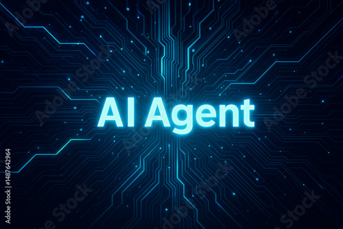 AI agent concept, the words 