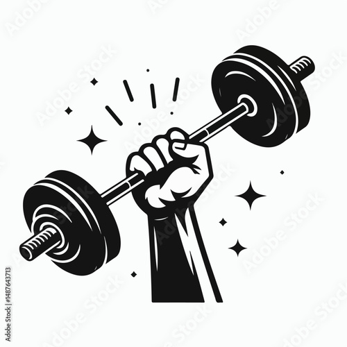 illustration of hands lifting barbell