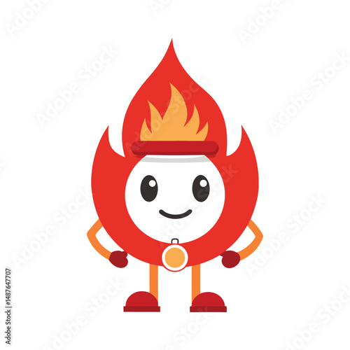 Flat and Minimal Fire alarm logo vector illustration isolated on white background