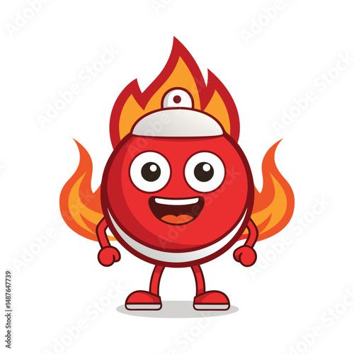 Flat and Minimal Fire alarm logo vector illustration isolated on white background