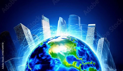 global business concept with earth globe