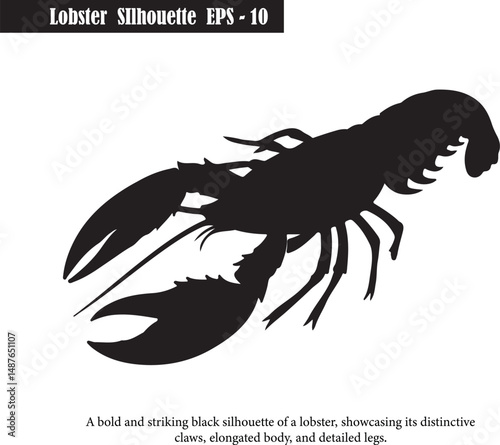 Bold Lobster Silhouette Vector