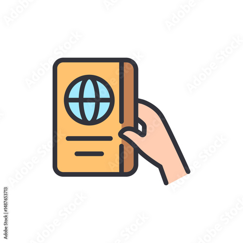 Holding A Passport With A Globe Graphic Representing International Travel