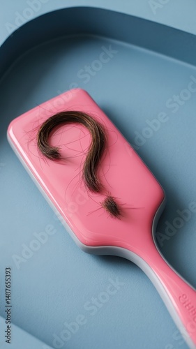 Pink hair removal tool with debris on comb in domestic setting