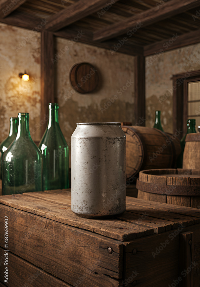 Rustic pub interior with can Rustic pub interior with can