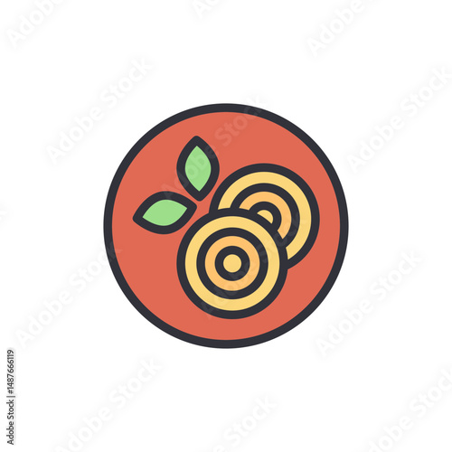 Delicious Pasta Dish With Aromatic Herbs On A Rustic Plate Illustration