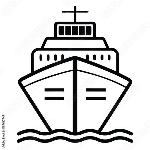 Front View of a Cargo Ship
