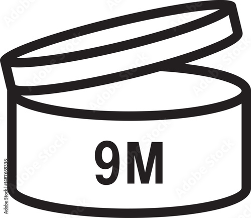 PAO 9M Label Icon. Period After Opening