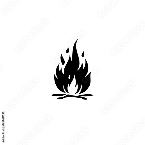 Elegant representation of a burning flame with stylized flickering effects