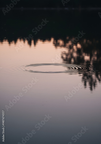 Rippled water, sunset reflection