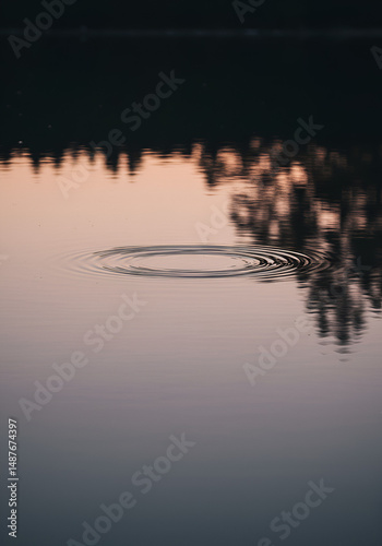 Ripples on water at sunset
