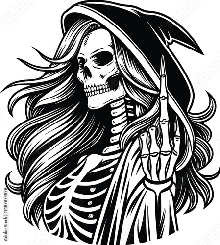 Female Grim Reaper Skeleton